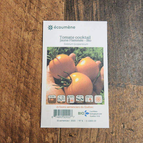 Organic "Yellow Flamed" Cocktail Tomato