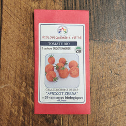 Organic 'Apricot Zebra' marbled tomato