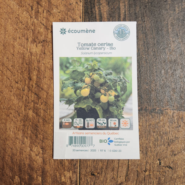 Organic cherry tomato 'Yellow Canary'