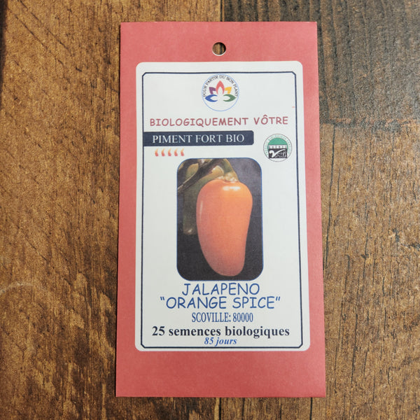 Organic orange 'Jalapeno' hot pepper