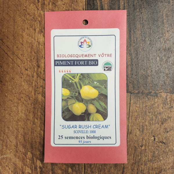 Organic hot pepper 'Sugar Rush Cream'
