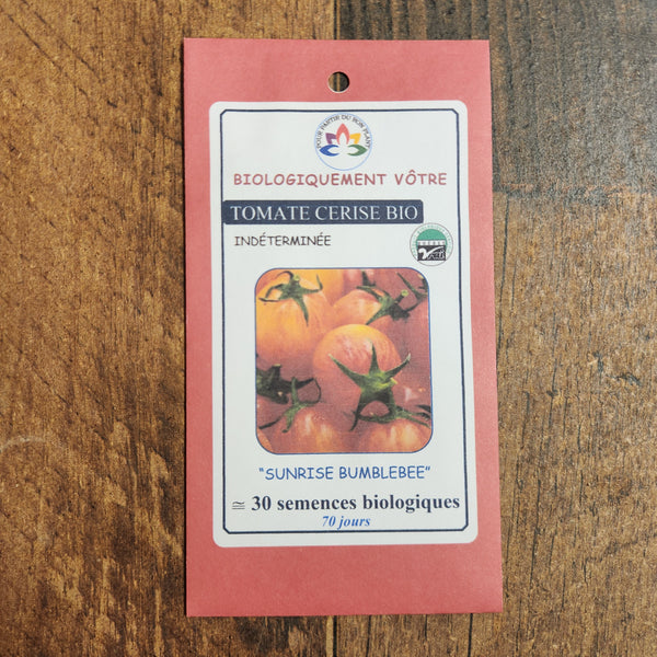 Organic 'Sunrise Bumblebee' Marbled Cherry Tomato