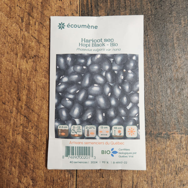 Organic 'Hopi Black' Dry Bean