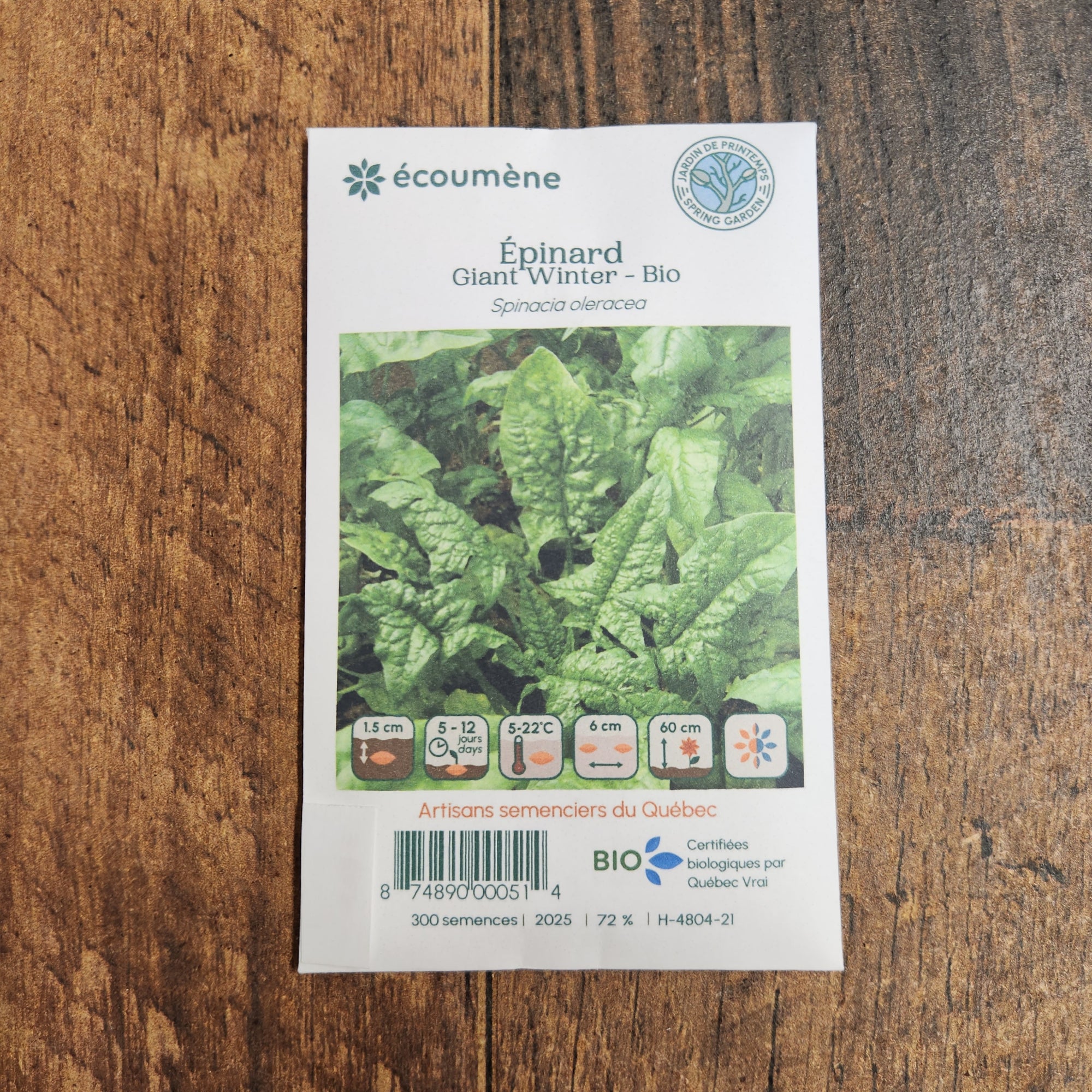 Organic 'Giant Winter' Spinach