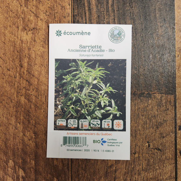 Organic old savory 'D'Acadie'