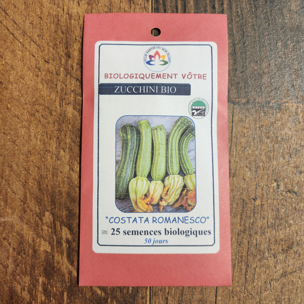 Organic Italian Zucchini 'Costata Romanesco'