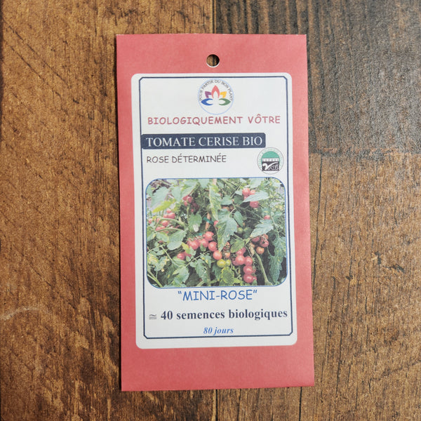Organic pink cherry tomato 'Mini-Rose'