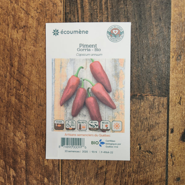 Piment fort 'Gorria' bio