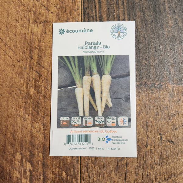 Organic 'Halblange' parsnip