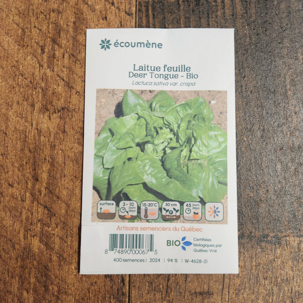 Organic 'Deer Tongue' Leaf Lettuce