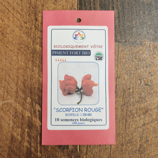 Organic red hot pepper 'Trinidad Scorpion'