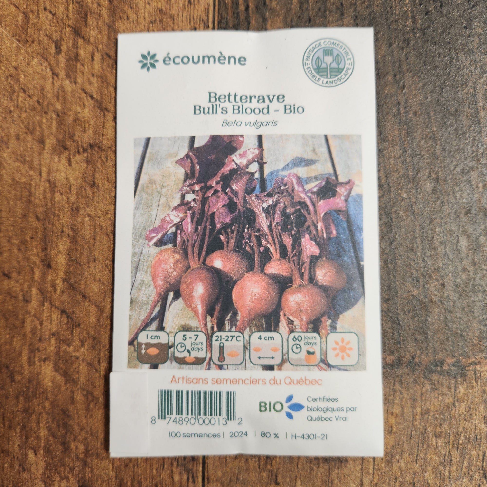 Organic 'Bull's Blood' Beetroot