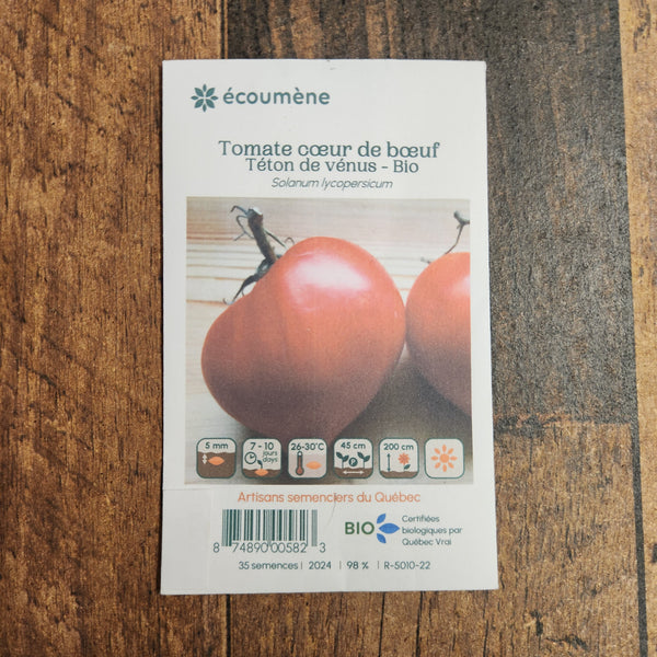 Organic Beef Heart Tomato 'Venus's Nipple'