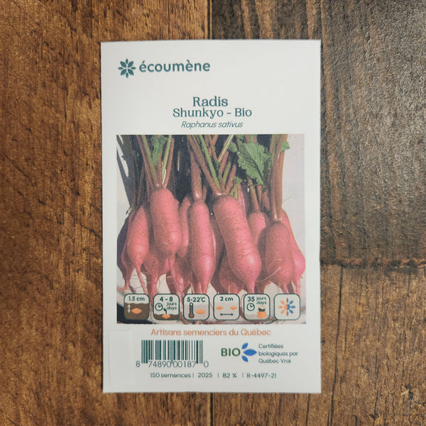 Organic 'Shunkyo' radish