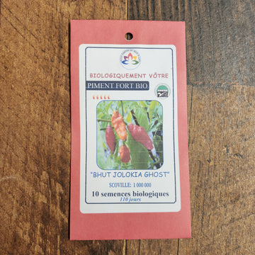 Piment fort 'Bhut Jolokia' rouge bio