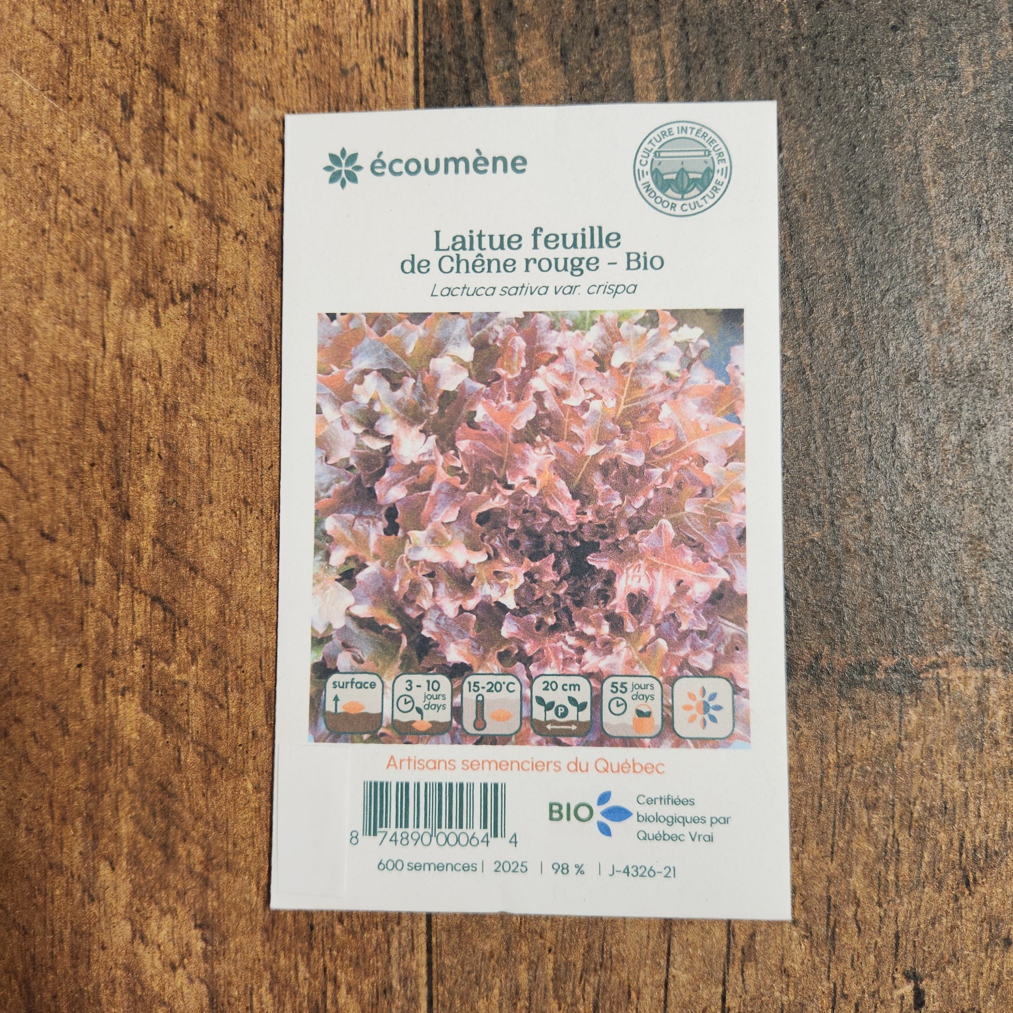 Organic Red Oak Leaf Lettuce