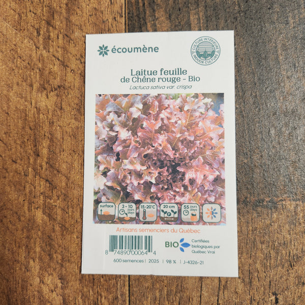 Organic Red Oak Leaf Lettuce