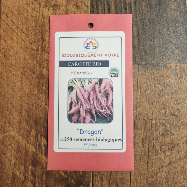 Organic purple carrot 'Dragon'