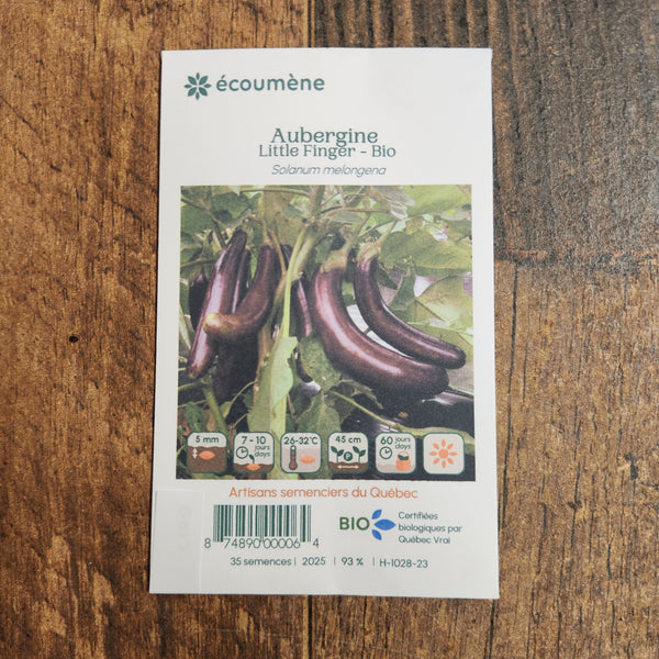 Organic 'Little Finger' eggplant