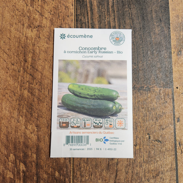 Organic 'Early Russian' Gherkin Cucumber