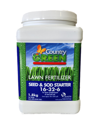 Country Green Enracineur granulaire pour gazon 16-32-6 — photo sur fond blanc