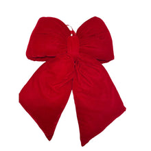 Ornement en forme de boucle de velours – Rouge – L. 19 po × l. 15,5 po