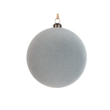 Boule floquée en velours – Gris – H. 100 mm