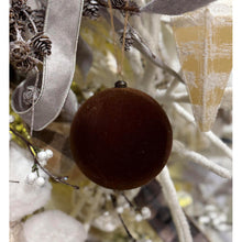 Boule floquée en velours – Brun – H. 120 mm