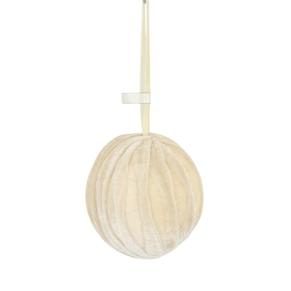 Boule en velours de 120 mm – Champagne