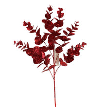 Tige d’eucalyptus scintillante – Rouge – H. 24,5 po