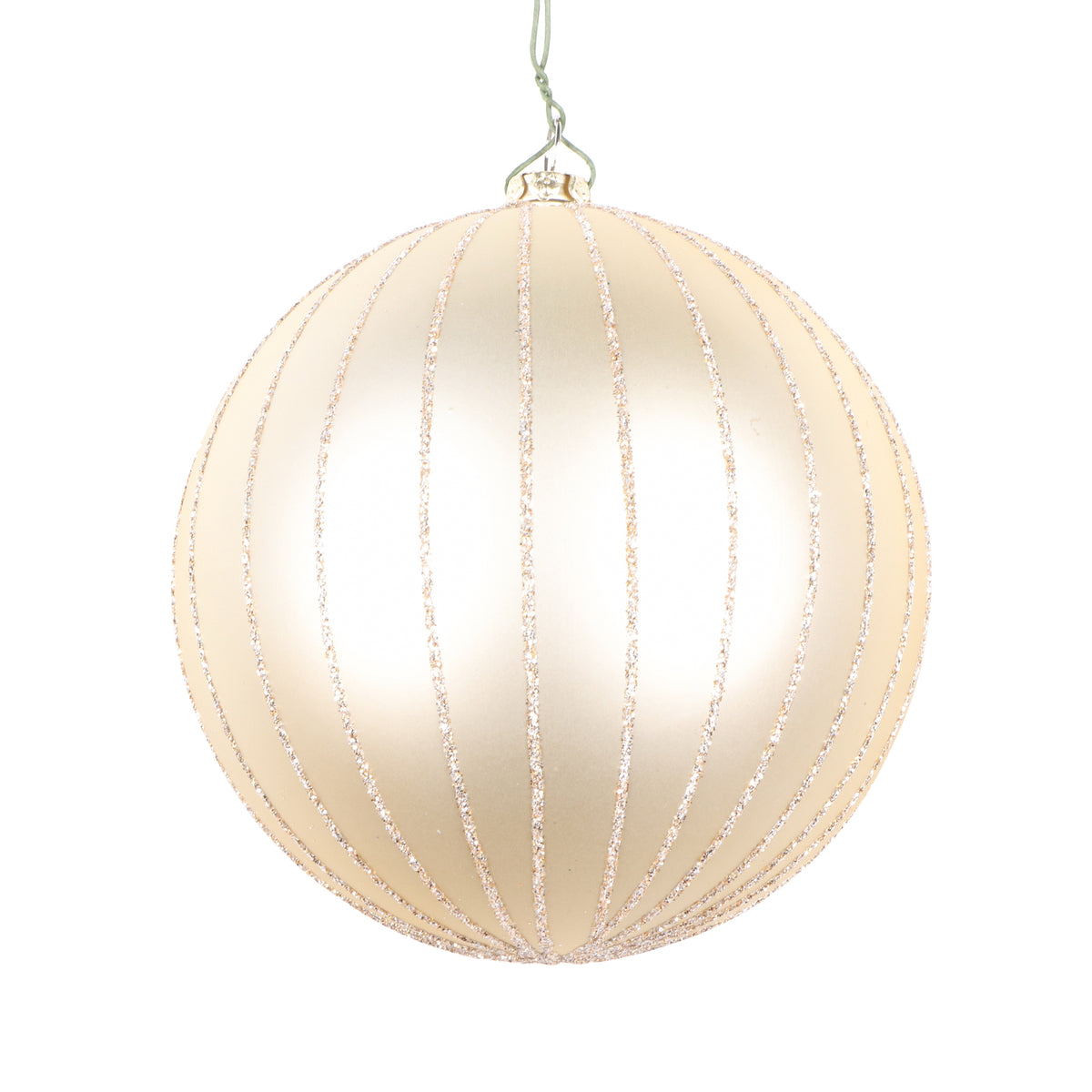 Boule de Noël — champagne — fini mat et pailleté
