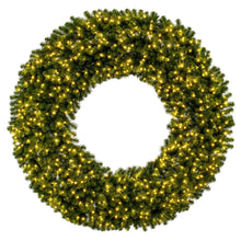 Couronne de Noël Sequoia Deluxe — DEL blanc chaud — vert — 72 po