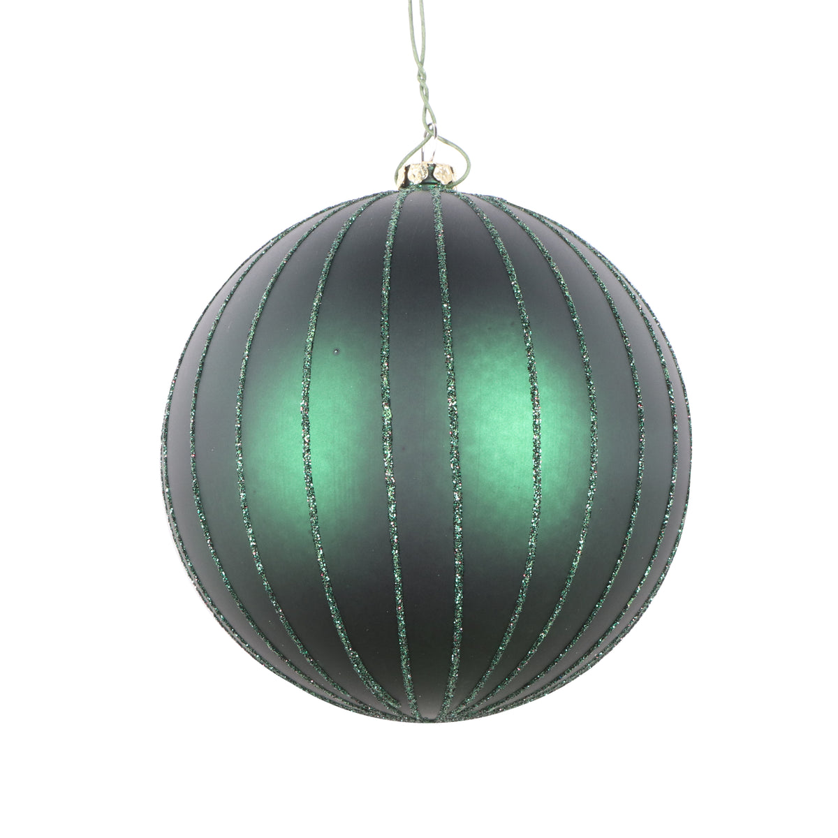 Boule de Noël — vert nuit — fini mat et pailleté