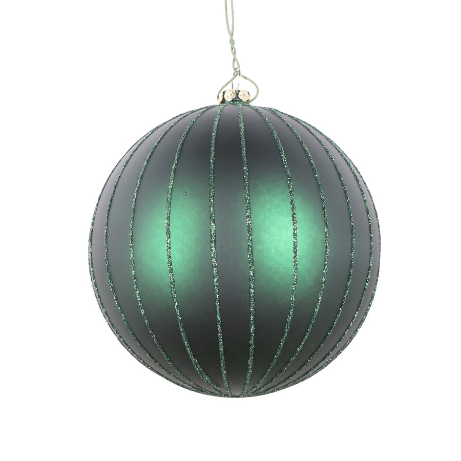 Boule de Noël — vert nuit — fini mat et pailleté
