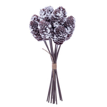 Tige décorative de cônes de pin — fini enneigé