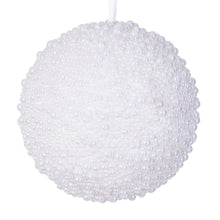 Boule de Noël blanche à effet perle