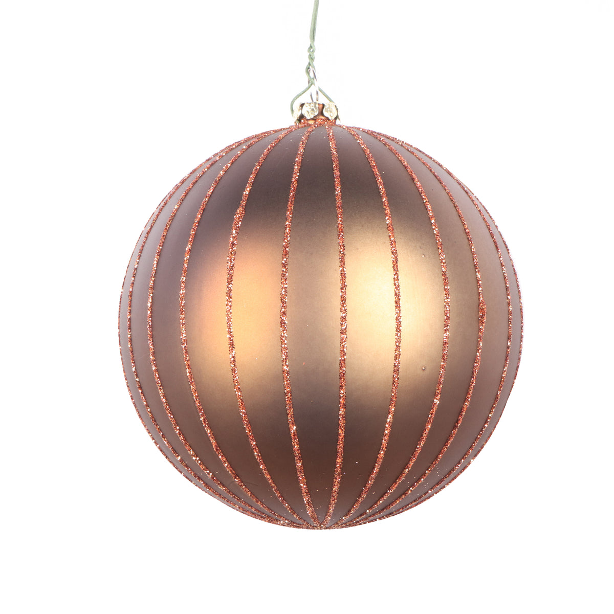 Boule de Noël — moka — fini mat et pailleté