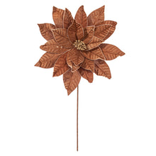 Tige décorative de poinsettia — fleur de 18 po — moka