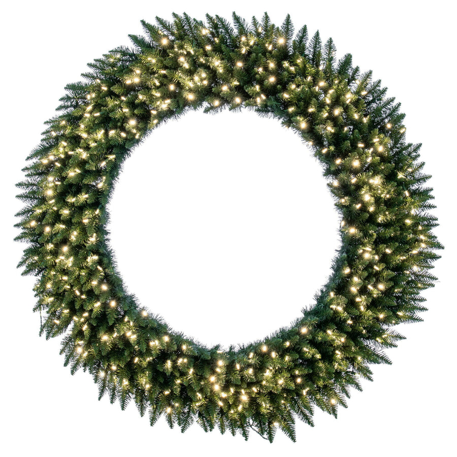 Couronne de Noël Camdon — DEL blanc chaud — vert
