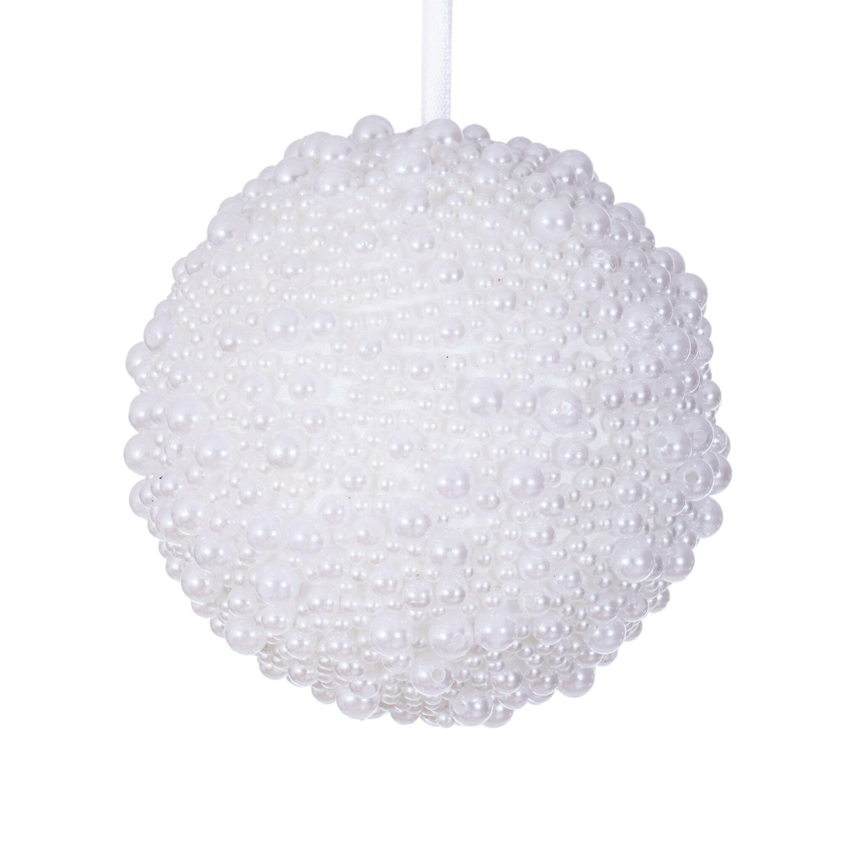 Boule de Noël blanche à effet perle