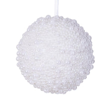 Boule de Noël blanche à effet perle
