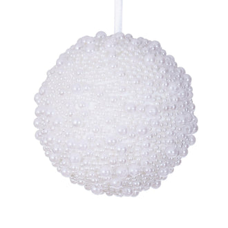 Boule de Noël blanche à effet perle