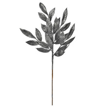 Tige décorative de feuilles de laurier — étain — fini pailleté