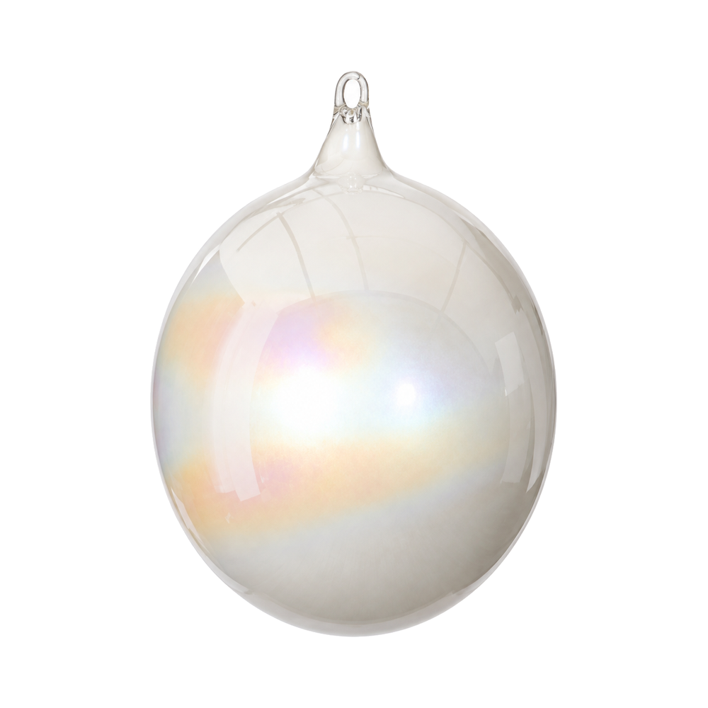 Boule de Noël en verre nacré ivoire Winward, ivoire, 12 cm
