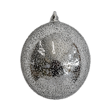 Boule de Noël en verre perlé Winward, gris argenté, 10 cm