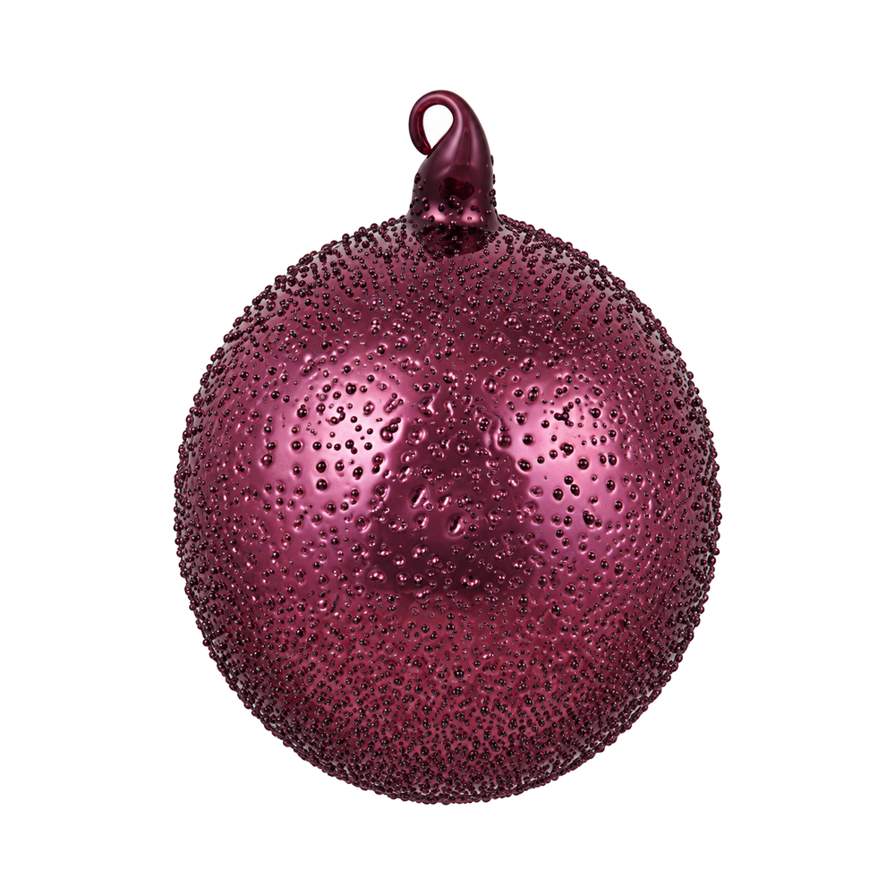 Boule de Noël en verre perlé Winward, bourgogne, 12 cm
