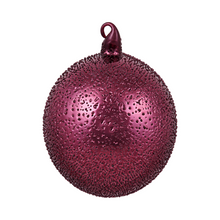 Boule de Noël en verre perlé Winward, bourgogne, 12 cm