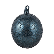 Boule de Noël en verre perlé Winward, bleu foncé, 12 cm