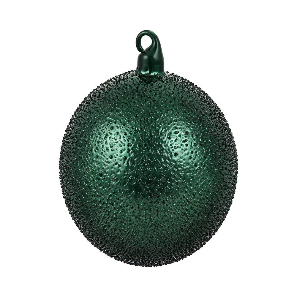 Boule de Noël en verre perlé Winward, vert foncé, 12 cm
