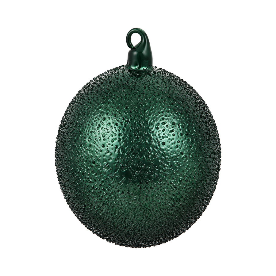 Boule de Noël en verre perlé Winward, vert foncé, 12 cm